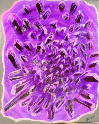 Lienzo de geoda amatista.